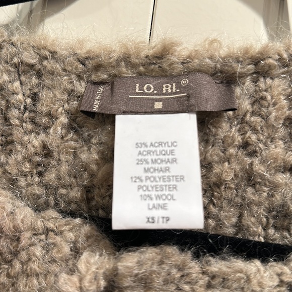 LO. RI. Sweater Made in Italy cropped style bolero shrug open front - Picture 3 of 12